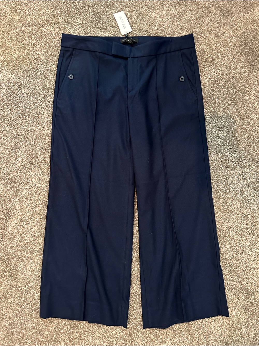 Banana Republic Navy Wide-Leg Dress Pants